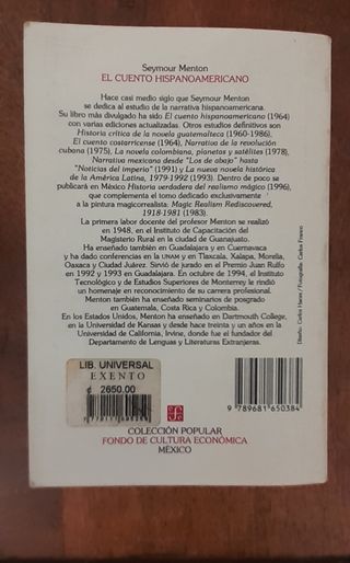 El cuento hispanoamericano. Seymour Menton