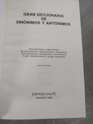 Diccionario de sinónimos y antónimos