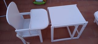 trona infantil Chicco madera blanca