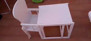 trona infantil Chicco madera blanca