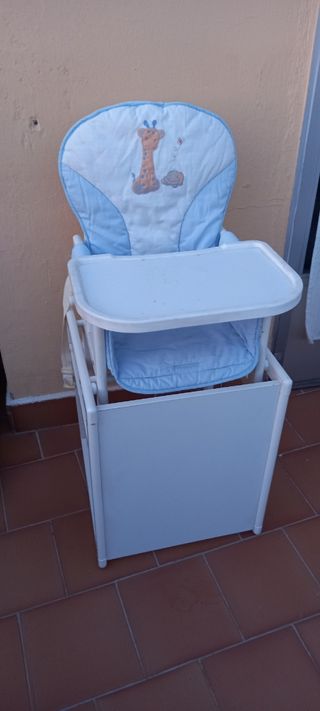 trona infantil Chicco madera blanca
