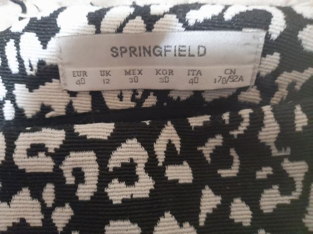 Falda SPRINGFIELD invierno negra y blanca talla 40