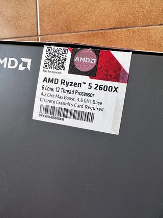 Ventilador de procesador AMD Ryzen 5 2600X