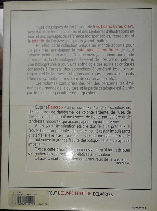 Libro d'Arte "Tout l'Oeuvre Peint de Delacroix"