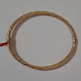 Pulsera media caña obalada oro 18k