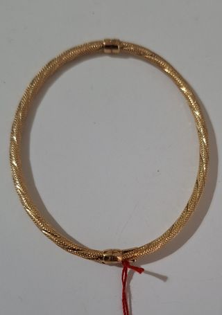 Pulsera media caña obalada oro 18k