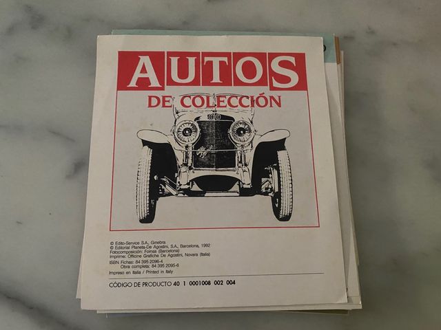 coleccion de fichas de autos antiguos