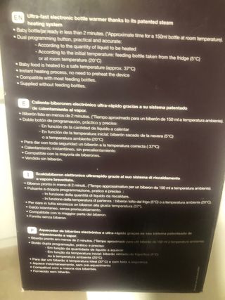 calienta biberones