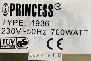 Panificadora Princess / Repuestos