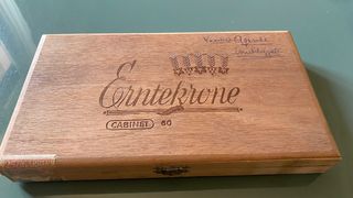 scatola di sigari cabinet 60 in simil legno antica