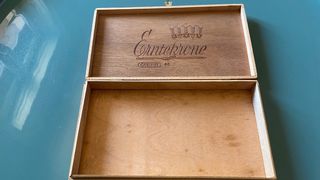 scatola di sigari cabinet 60 in simil legno antica