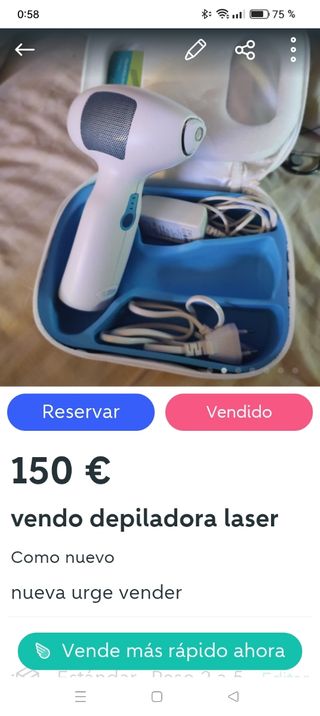 Máquina depilación nueva