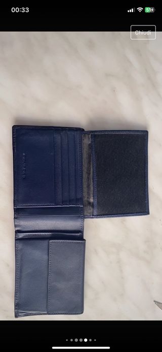 Portafoglio uomo blu Piquadro, vera pelle