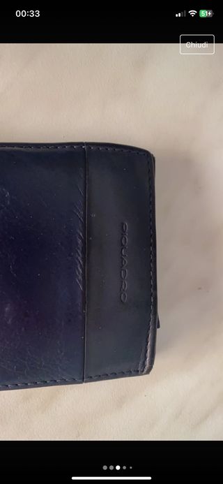 Portafoglio uomo blu Piquadro, vera pelle