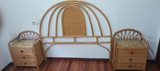 Dormitorio de mimbre y bambú