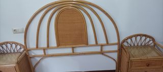 Dormitorio de mimbre y bambú