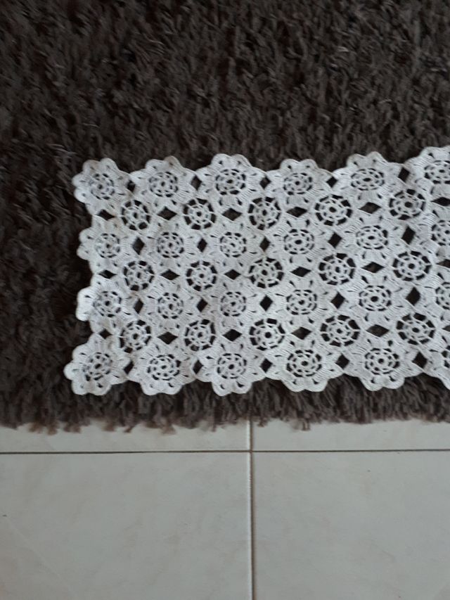 Centro tavola vintage fatto a mano 65x25