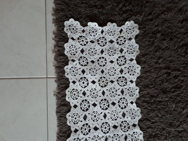 Centro tavola vintage fatto a mano 65x25