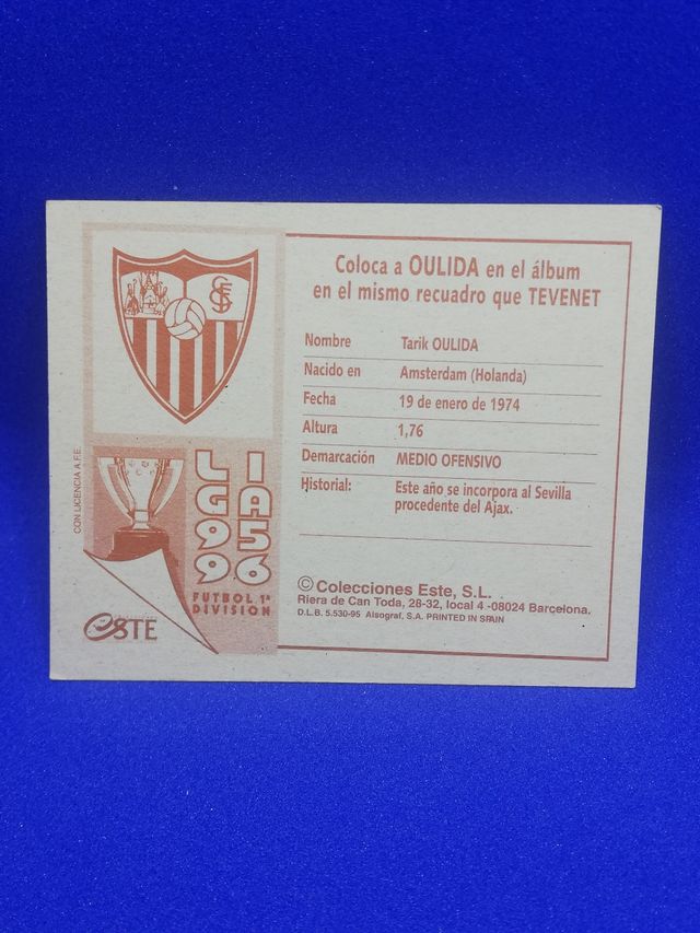 Cromo Oulida Sevilla 95 96