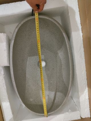 Lavabo de terrazo gris