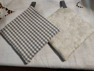 2 Presine in cotone quadretti - Handmade