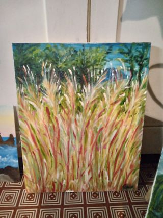 Quadro a olio campo di grano