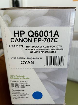 Toner HP Q600-CANON EP-707