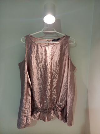BLUSA METALIZADA ROSA