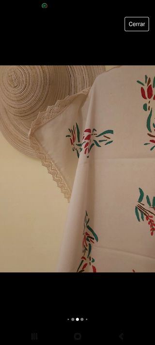 MANTEL VINTAGE PINTADO A MANO