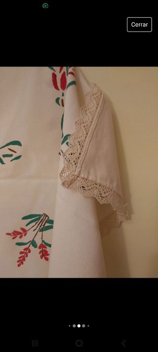 MANTEL VINTAGE PINTADO A MANO
