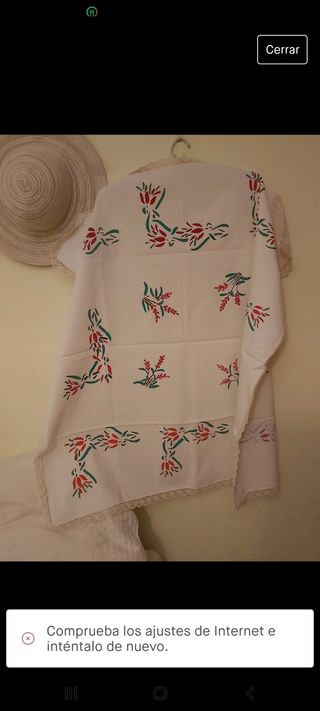 MANTEL VINTAGE PINTADO A MANO