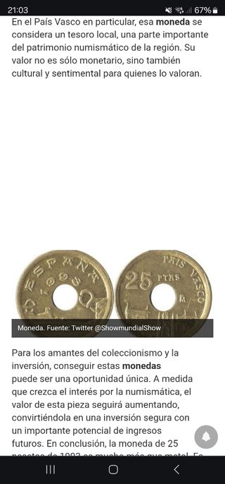 Moneda de 25 pesetas pequeña