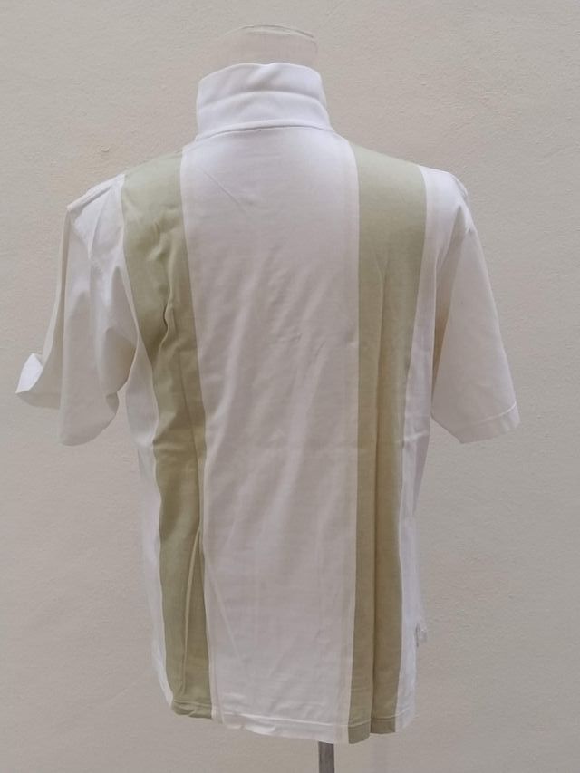 Polo tenis Nike blanco con rayas verdes verticales