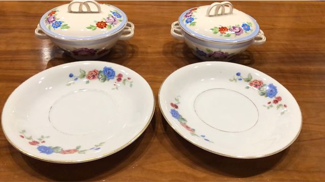 2 juegos de consomé vintage