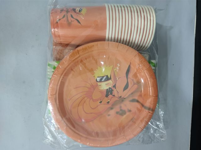 65 Pcs Anime Party Vajilla, Naruto Anime Vajilla D