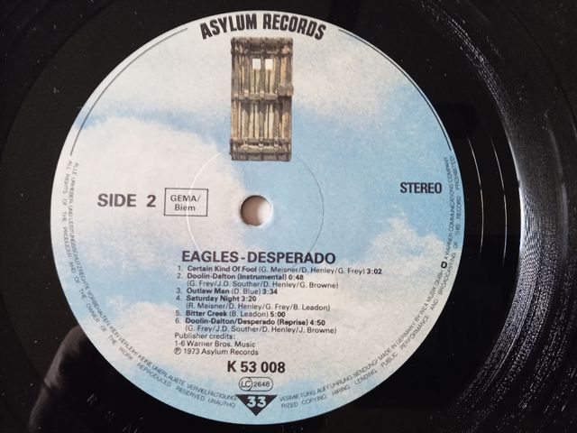 Vinilo de Eagles "Desperado", Edición Francia
