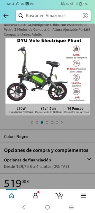 Bici eléctrica plegable