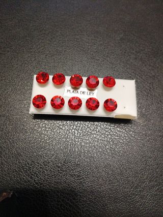 Pendientes plata 925ml.con cristal rojo
