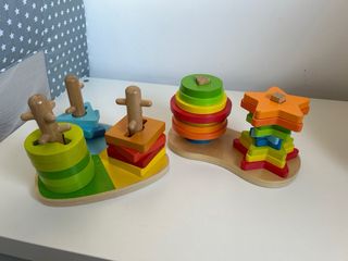 Lote juguetes educativos de madera