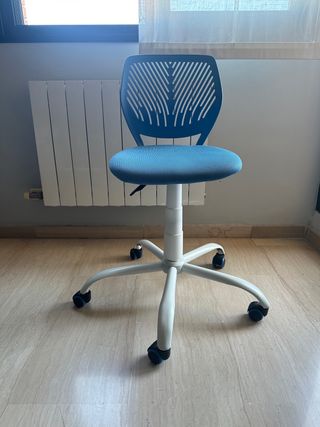 silla escritorio infantil azul claro