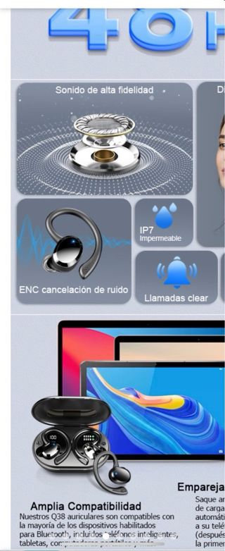 AURICULARES DEPORTE MLIBRES BLUETOOTH IMPERMEABLES