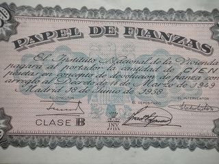 29 billetes correlativos. Papel Fianzas 100 ptas