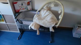 Minicuna Kinderkraft + manta de juegos + carrusel