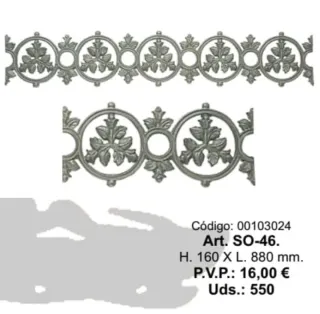 Cenefas ó Soleras hierro fundido