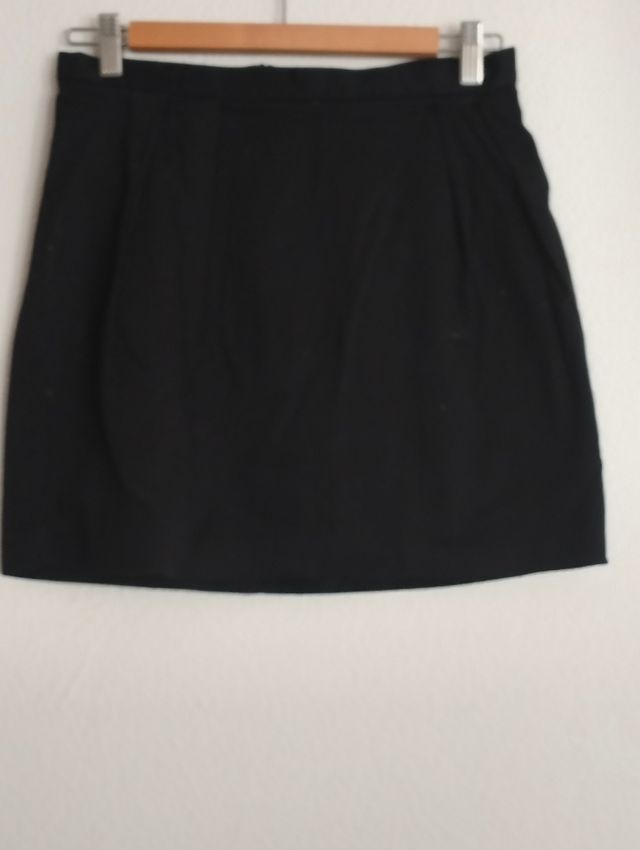 Minifalda tela, negra talla 38