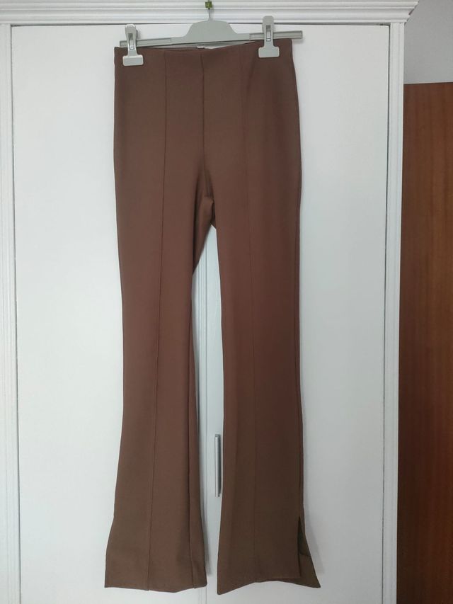 PANTALÓN ELÁSTICO MARRÓN - TALLA M (MUJER)
