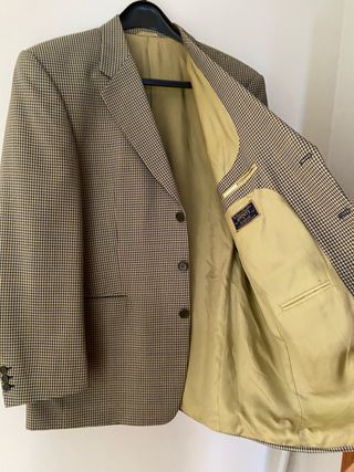 Chaqueta americana beige de cuadros affinity