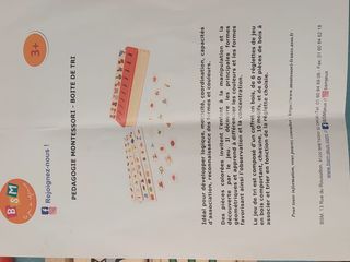 Juego montessori caja tri