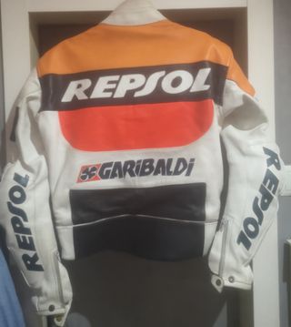 Chaqueta Repsol de piel para moto 