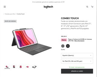 iPad 8th 32GB + Logitech Combo touch